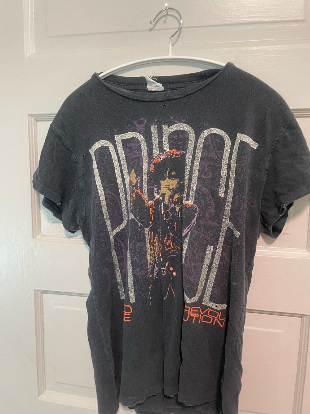 MadeWorn Prince Graphic Tee - Black with Purple & Orange Print